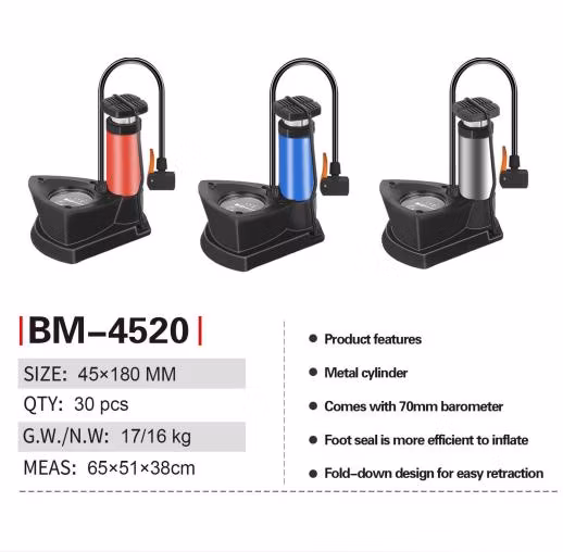 製品の特徴 金属シリンダーで密閉されたダブルフットシールにより、より効率的な膨張を実現 ハンドルインフレーター