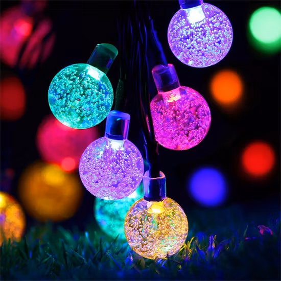 新しい屋外防水 LED カラフルな装飾バブルボール妖精クリスマス Xms ソーラーストリングライトガーデンホリデー装飾用